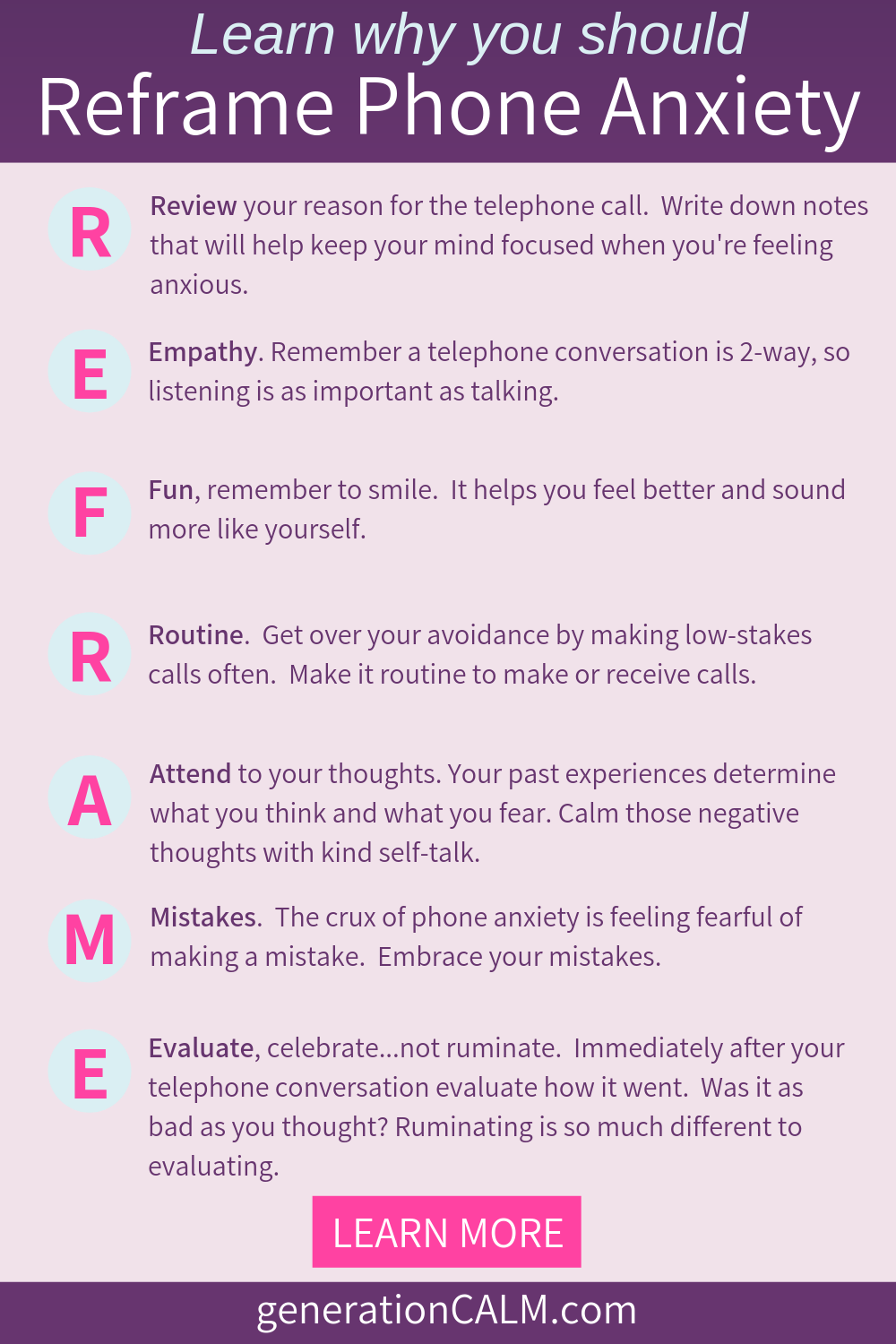 Reframe your Phone Anxiety - Learn how - Generation Calm