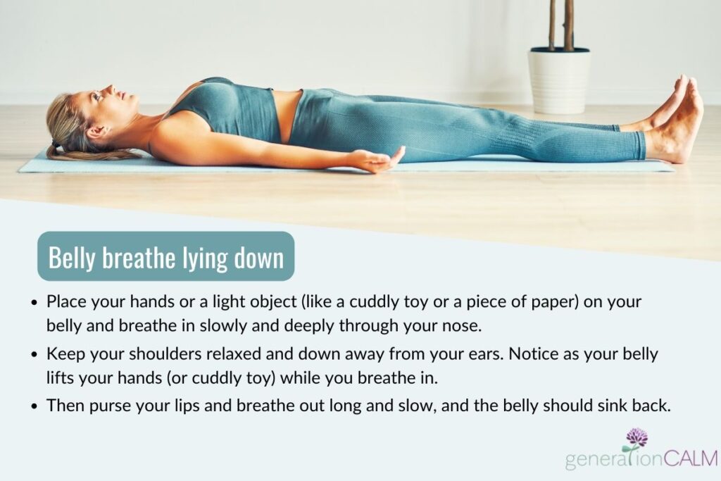 How to belly breathe lying down